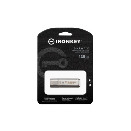 Kingston 128GB IronKey Locker+ 50 USB atmintinė