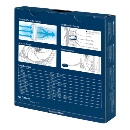 ARCTIC P12 Ventiliatorius 12 cm Juodas