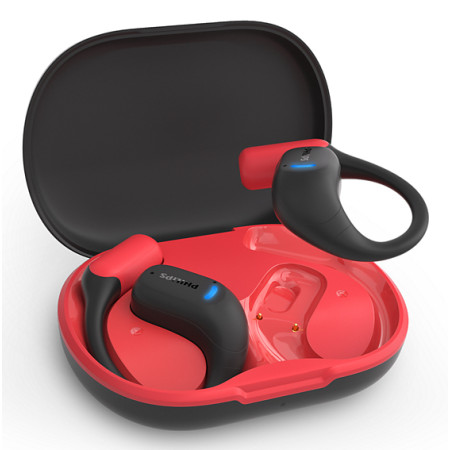 Philips TAA6709BK/00 Bevielės ausinės su mikrofonu, juoda/raudona