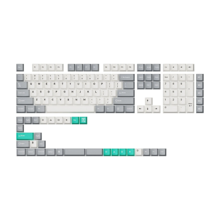 Keychron Double Shot Cherry PBT Klaviatūros Mygtukų Rinkinys | Gray White Mint