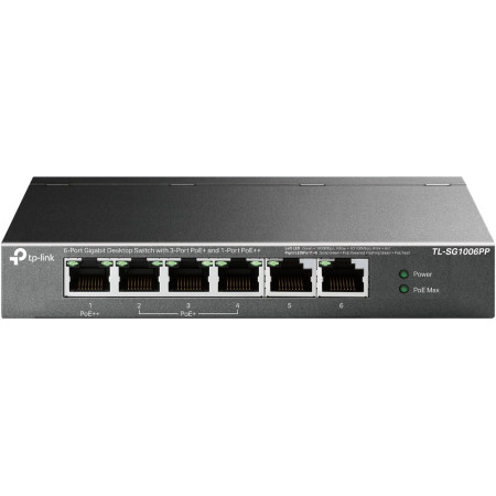 TP-Link TL-SG1006PP Nevaldomas Gigabit Ethernet komutatorius su PoE