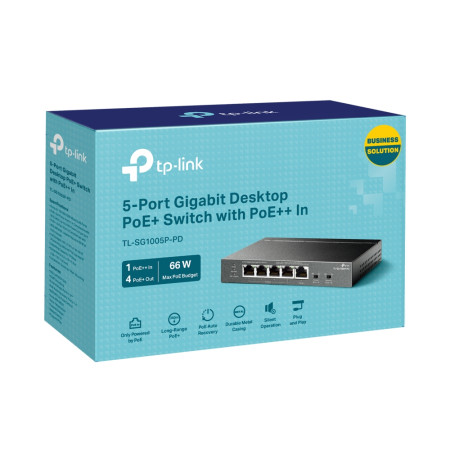 TP-Link TL-SG1005P-PD tinklo komutatorius Gigabit Ethernet