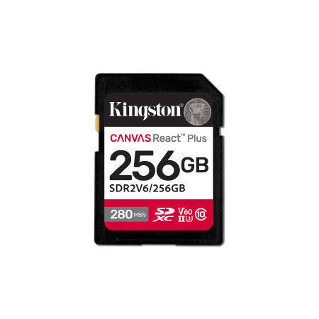 Kingston Technology Canvas React Plus 256GB SDXC UHS-II Klasės 10