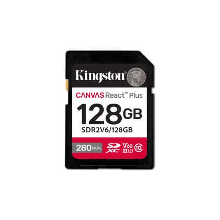 Kingston Technology Canvas React Plus 128GB SDXC UHS-II Klasės 10