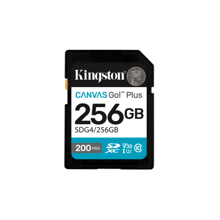 Kingston Canvas Go! Plus 256 GB SDXC UHS-I Klasės 10