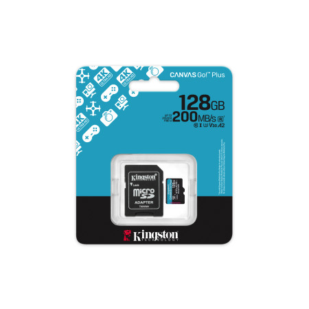 Kingston Technology Canvas Go! Plus 128 GB MicroSD UHS-I Klasės 10