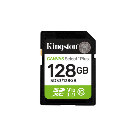 Kingston Canvas Select Plus Gen3 128 GB SD kortelė