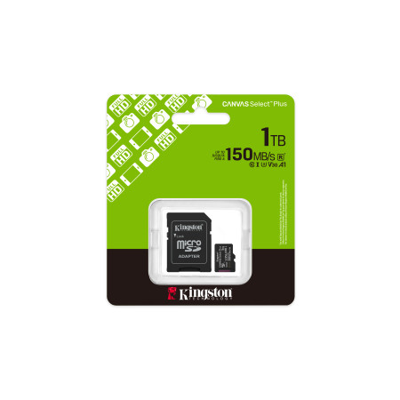 Kingston Canvas Select Plus Gen3 1 TB MicroSDXC UHS-I Klasės 10