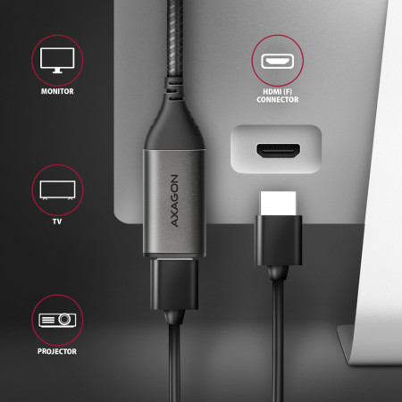USB-C į HDMI Vaizdo Kabelio Adapteris 0.25m RVC-HI2M