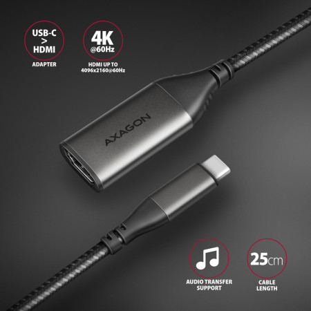 USB-C į HDMI Vaizdo Kabelio Adapteris 0.25m RVC-HI2M