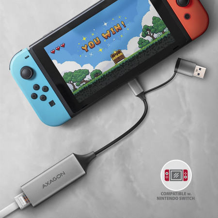 Axagon ADE-TXCA Gigabit Ethernet Adapter USB-C + USB-A