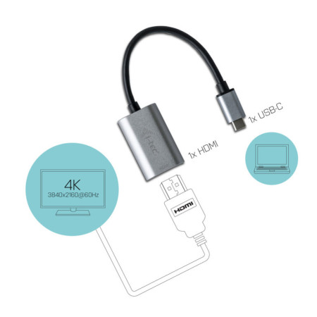 i-tec USB-C į HDMI adapteris, 1x HDMI 4K Ultra HD 60Hz