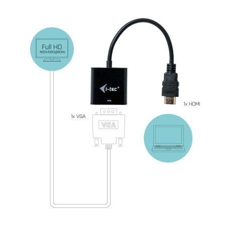 i-tec HDMI į VGA Adapteris 15cm