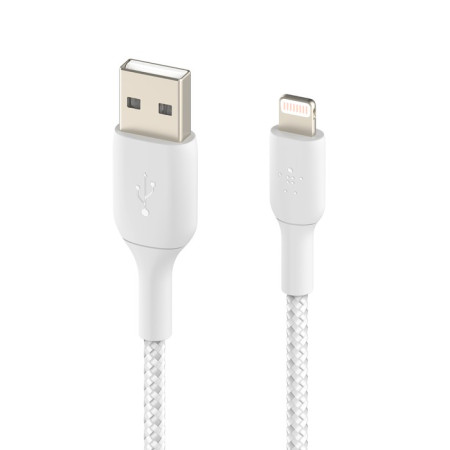 Belkin Boost Charge Nertinis USB-A į Lightning kabelis 1.0m baltas