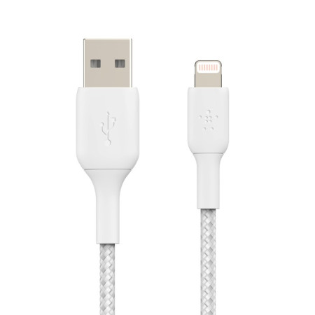 Belkin Boost Charge Nertinis USB-A į Lightning kabelis 1.0m baltas