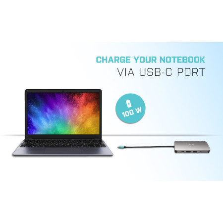 i-tec USB-C Metal Nano Docking Station 3x Display 2x DP 1x HDMI LAN Audio 100W