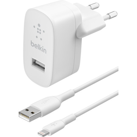 Belkin Boost Charge 12W USB-A Įkroviklis su USB-A į Lightning kabeliu 1.0m baltas