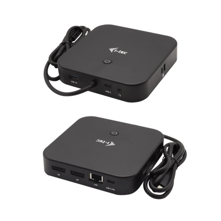 i-tec USB-C Dviejų Ekranų Dokavimo Stotis 2x DP LAN AUDIO Power Delivery 100 W