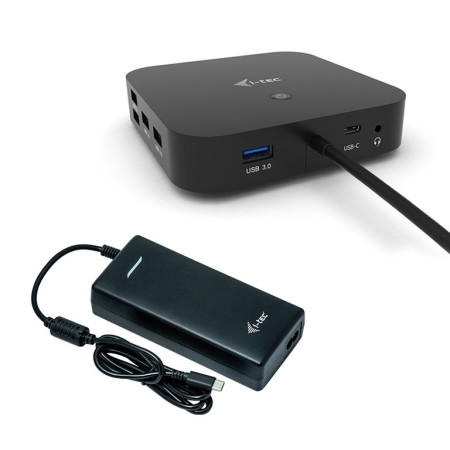 i-tec USB-C Dviejų Ekranų Dokavimo Stotis 2x DP LAN AUDIO 100 W