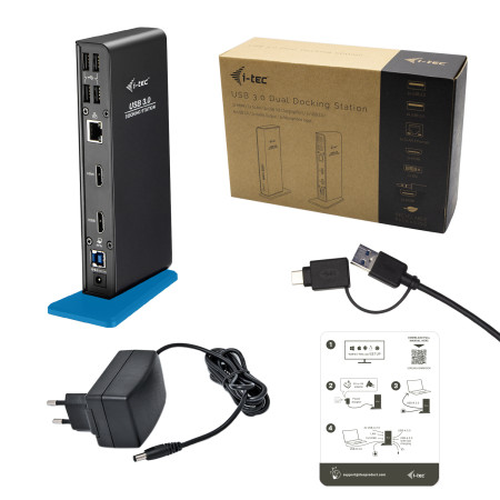 i-tec USB 3.0 / USB-C Dviejų HDMI Dokavimo Stotis 2x HDMI LAN Audio 6x USB