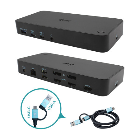 i-tec USB 3.0 / USB-C / Thunderbolt 3x 4K dokų stotis