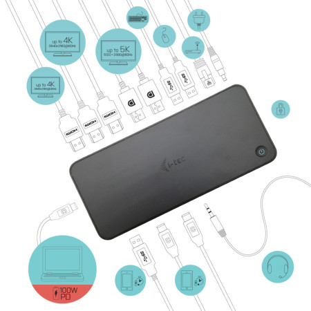i-tec USB 3.0 / USB-C / Thunderbolt 3x 4K dokų stotis