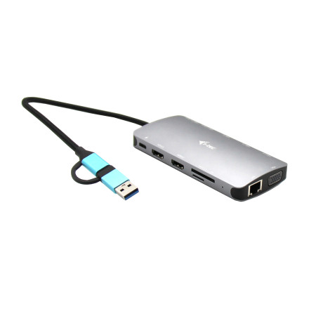 i-tec USB 3.0 / USB-C / Thunderbolt metalinė dokų stotis