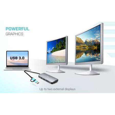 i-tec USB 3.0 / USB-C / Thunderbolt metalinė dokų stotis