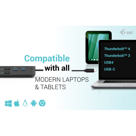 i-tec USB-C Triple Docking Station su 100W maitinimu