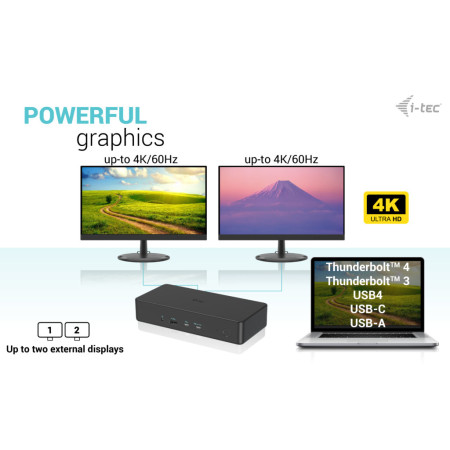 i-tec USB 3.0 / USB-C / Thunderbolt 2x 4K Docking Station