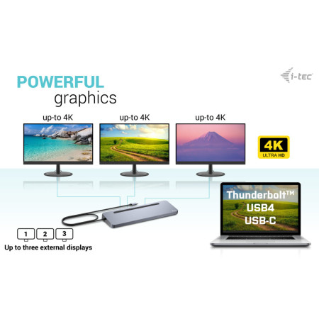 i-tec USB-C Metal Ergonomic 4K Docking Station