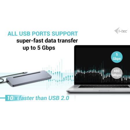 i-tec USB-C Metal Ergonomic 4K Docking Station
