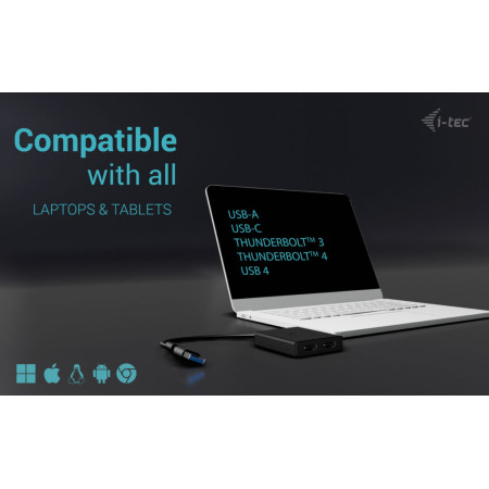 i-tec USB-A/USB-C Dual 4K/60 Hz HDMI Video Adapter