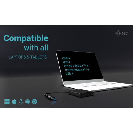 i-tec USB-A/USB-C Dual 4K/60 Hz DisplayPort vaizdo adapteris