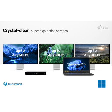i-tec Thunderbolt4 Triple Display Dock su Power Delivery 96W