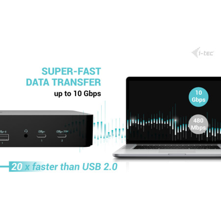 i-tec Universalus Išmanusis Dvigubas Ekrano Dokas 100W