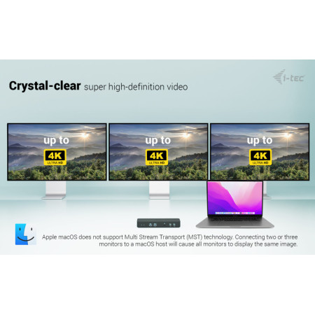 i-tec USB-C Išmanusis Trigubas Ekrano Dokas 100W