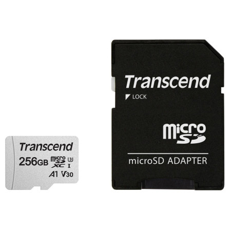 TRANSCEND 256GB Micro SDXC atminties kortelė su adapteriu