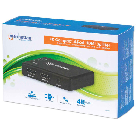 HDMI Splitter 1x4, 4K 30Hz, UHD, 3D