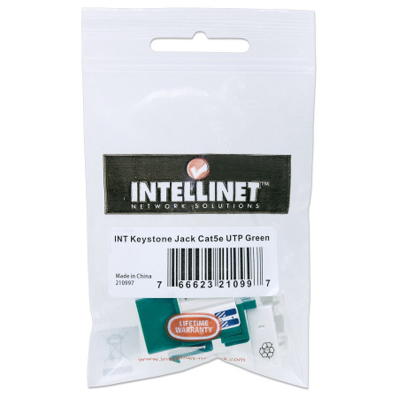 Intellinet RJ45 UTP Cat5e keystone modulis, žalias