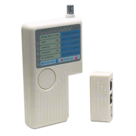 RJ45, RJ11, USB, BNC kabelių testeris Intellinet