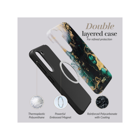 MIO Žalias Marmuras Magsafe Suderinamas Dėklas Samsung S25 5G