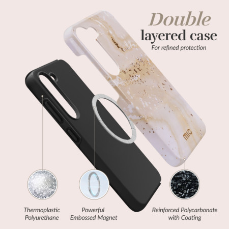 MIO Aukso Marmuro Magsafe Dėklas Samsung S24 FE 5G