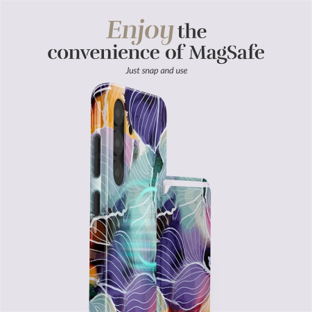 MIO Gėlės Magsafe dėklas su kortelių laikikliu