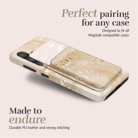 MIO Auksinis Marmuras Magsafe Dėklas su Kortelių Laikikliu