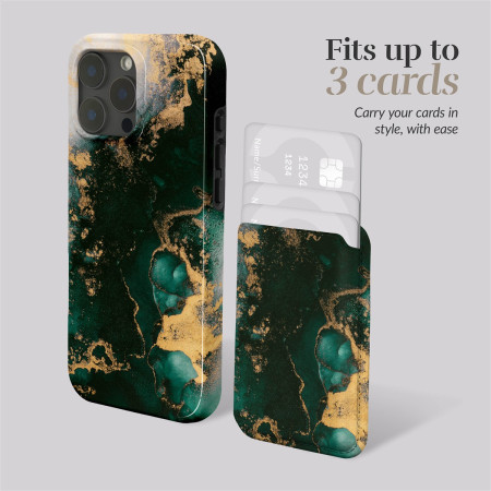 MIO Žalias Marmuras Magsafe Dėklas su Kortelių Laikikliu