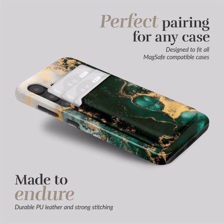 MIO Žalias Marmuras Magsafe Dėklas su Kortelių Laikikliu