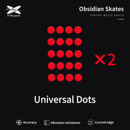 X-Raypad Obsidian Slankikliai Universal Dots Raudoni 40 vnt.