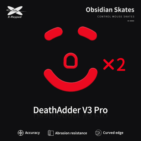 X-Raypad Obsidian Slankikliai Razer Deathadder V3 Pro Raudoni 2 vnt.
