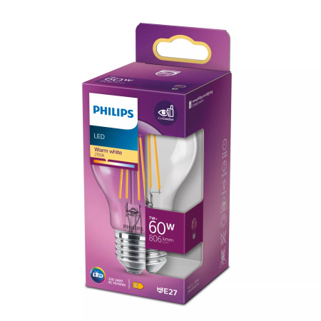 Philips LED klasikinė lemputė 60W A60 E27
